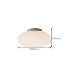 Kitchen Resin White Drum Semi-Flush Mount Ceiling Light #size