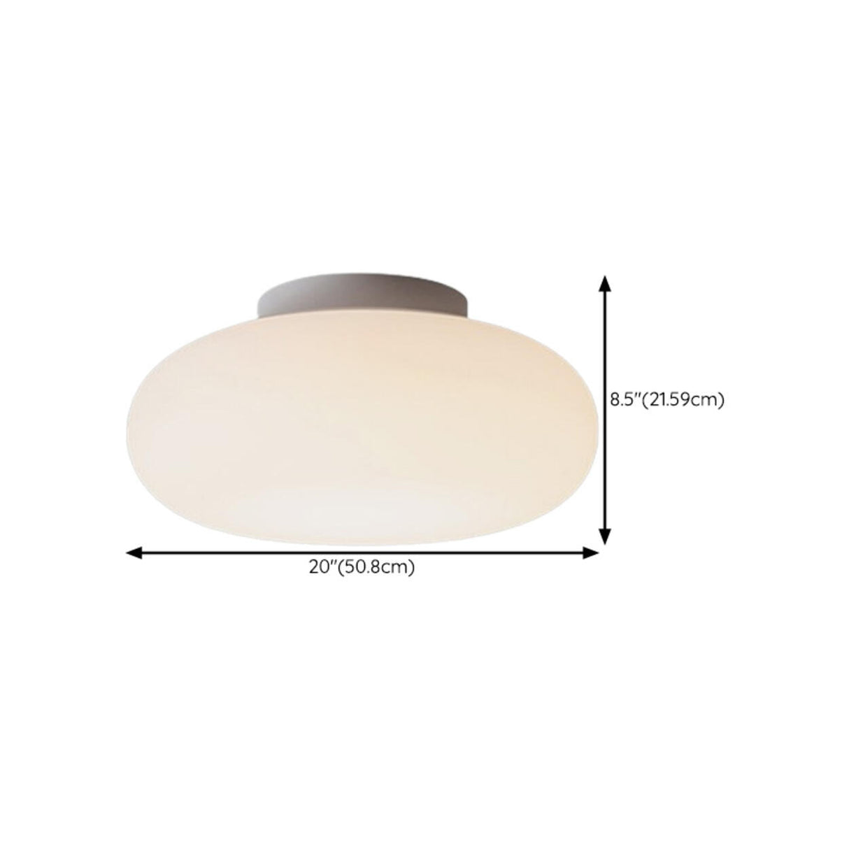 Kitchen Resin White Drum Semi-Flush Mount Ceiling Light Image - 14