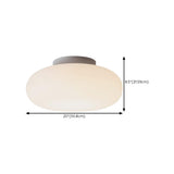 Kitchen Resin White Drum Semi-Flush Mount Ceiling Light Image - 14