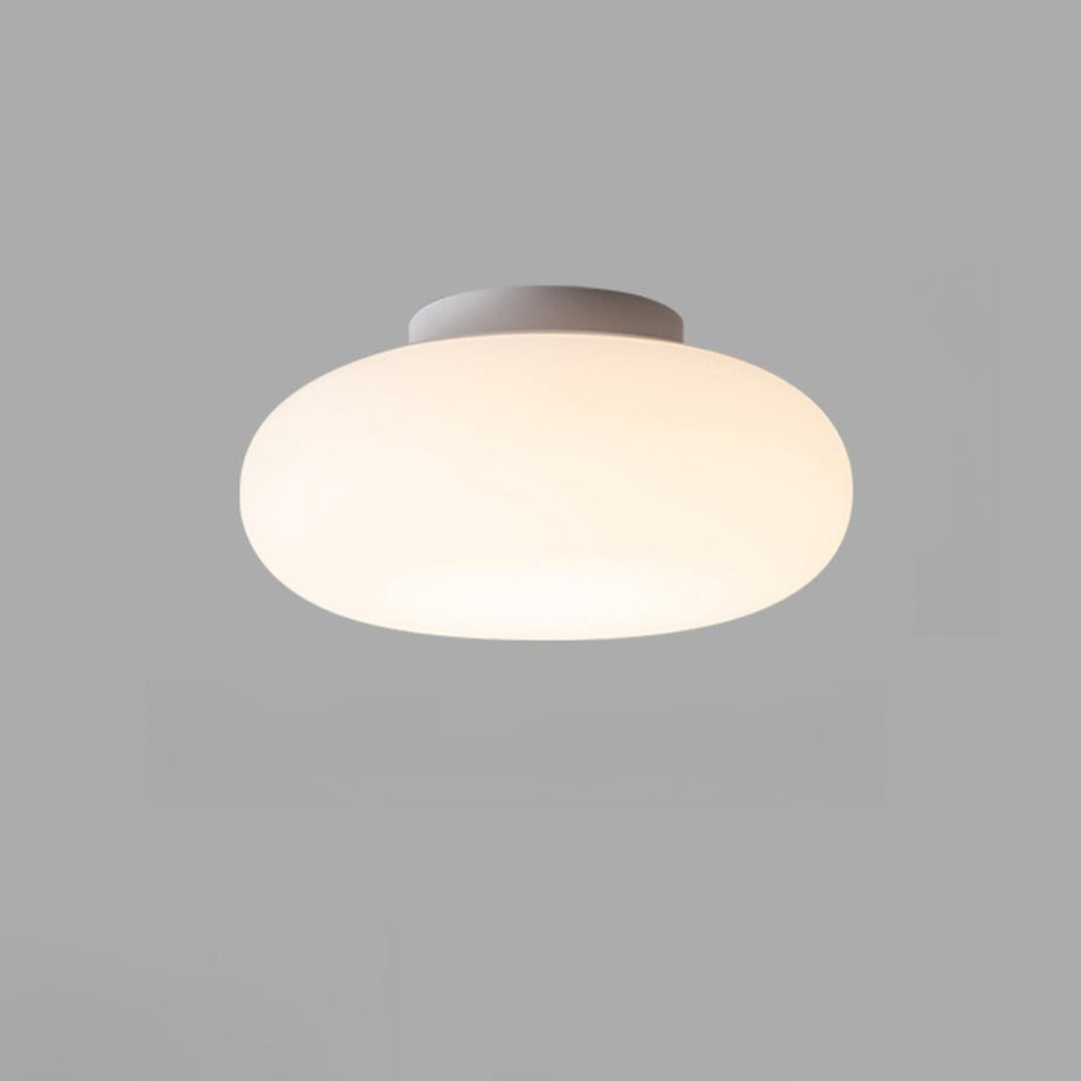 Kitchen Resin White Drum Semi-Flush Mount Ceiling Light Image - 6