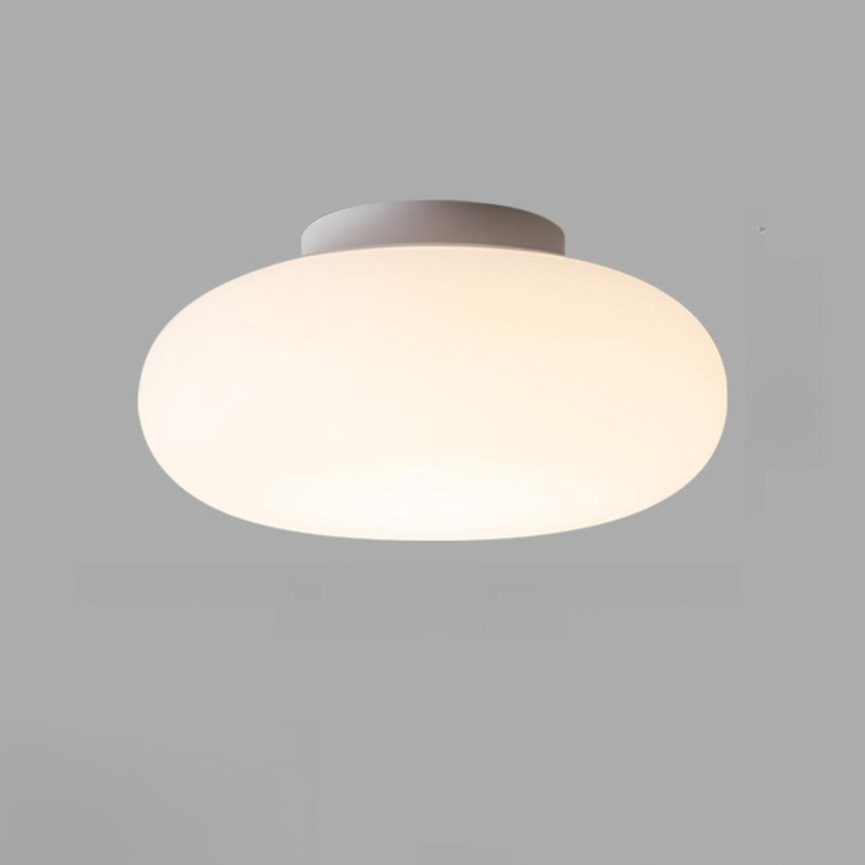 Kitchen Resin White Drum Semi-Flush Mount Ceiling Light Image - 7