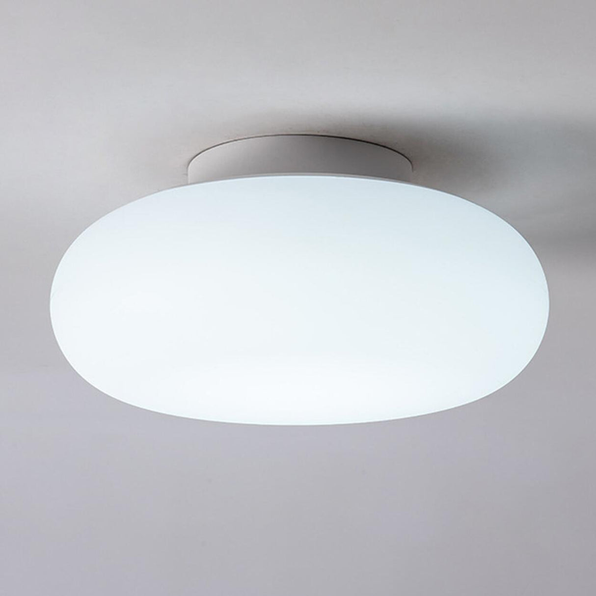 Kitchen Resin White Drum Semi-Flush Mount Ceiling Light Image - 9