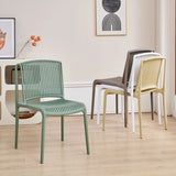 Kitchen Stackable Armless Slat-Back Acrylic Dining Chair Image - 1