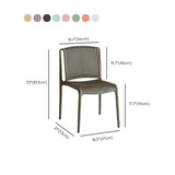 Kitchen Stackable Armless Slat-Back Acrylic Dining Chair #size