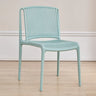 Kitchen Stackable Armless Slat-Back Acrylic Dining Chair Image - 8