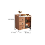 Kitchen Storage Sideboard Wood China Cabinet Nut-Brown Image - 35