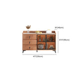 Kitchen Storage Sideboard Wood China Cabinet Nut-Brown Image - 40