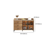 Kitchen Storage Sideboard Wood China Cabinet Nut-Brown Image - 49