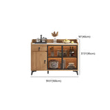 Kitchen Storage Sideboard Wood China Cabinet Nut-Brown Image - 50