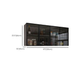 Kitchen Wall-Mounted Glass Hutch China Cabinet Black Image - 20