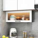 Kitchen Wood Wall-Mounted Storage China Cabinets White Image - 16