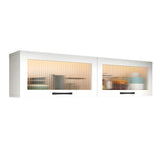 Kitchen Wood Wall-Mounted Storage China Cabinets White Image - 2