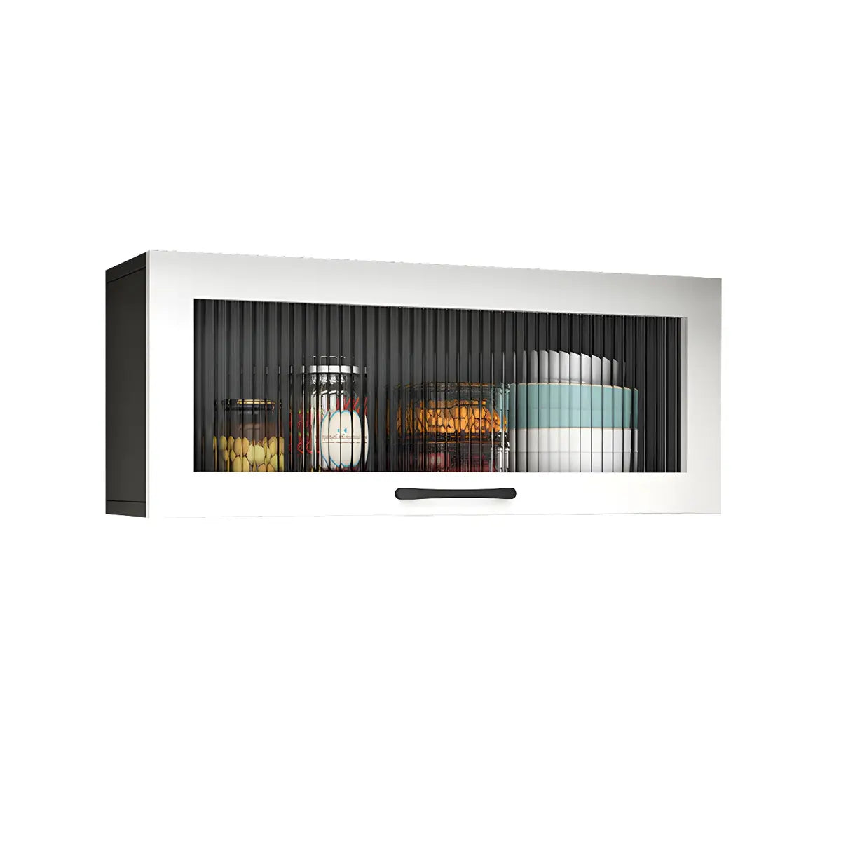 Kitchen Wood Wall-Mounted Storage China Cabinets White Image - 7