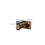 L-Shaped Wood Grain Black Storage Large Office Furniture Set #size