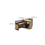 L-Shaped Wood Grain Black Storage Large Office Furniture Set Image - 23