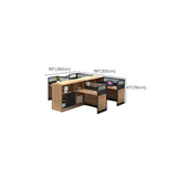 L-Shaped Wood Grain Black Storage Large Office Furniture Set Image - 25