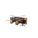 L-Shaped Wood Grain Black Storage Large Office Furniture Set Image - 26