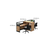 L-Shaped Wood Grain Black Storage Large Office Furniture Set Image - 28