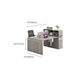 L-Shaped Wooden Gray Compact Storage Computer Desk Set Image - 17