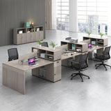 L-Shaped Wooden Gray Compact Storage Computer Desk Set Image - 6