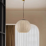 Lantern Fabric White Wood Walnut Island Chandelier Image - 13