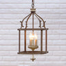 Lantern Metal Brown Chain Candle Mini Foyer Chandelier Image - 1