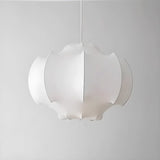 Lantern White Silk Adjustable Height Bedroom Chandelier Image - 5