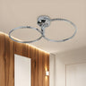 Large 2-Ring Stainless-Steel LED Semi-Flush Mount Light Image - 1