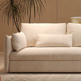 Large Beige Abrasive Cloth Pillow Back Corner Sectional Image - 4