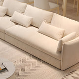 Large Beige Abrasive Cloth Pillow Back Corner Sectional Image - 5