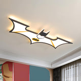 Large Black Batman Shape LED Flush Mount Ceiling Light Image - 1