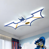 Large Black Batman Shape LED Flush Mount Ceiling Light Image - 5