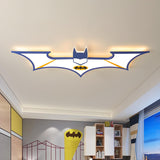 Large Black Batman Shape LED Flush Mount Ceiling Light Image - 7