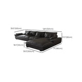 Large Black Nappa Leather L-Shape Right Sofa Chaise Image - 16