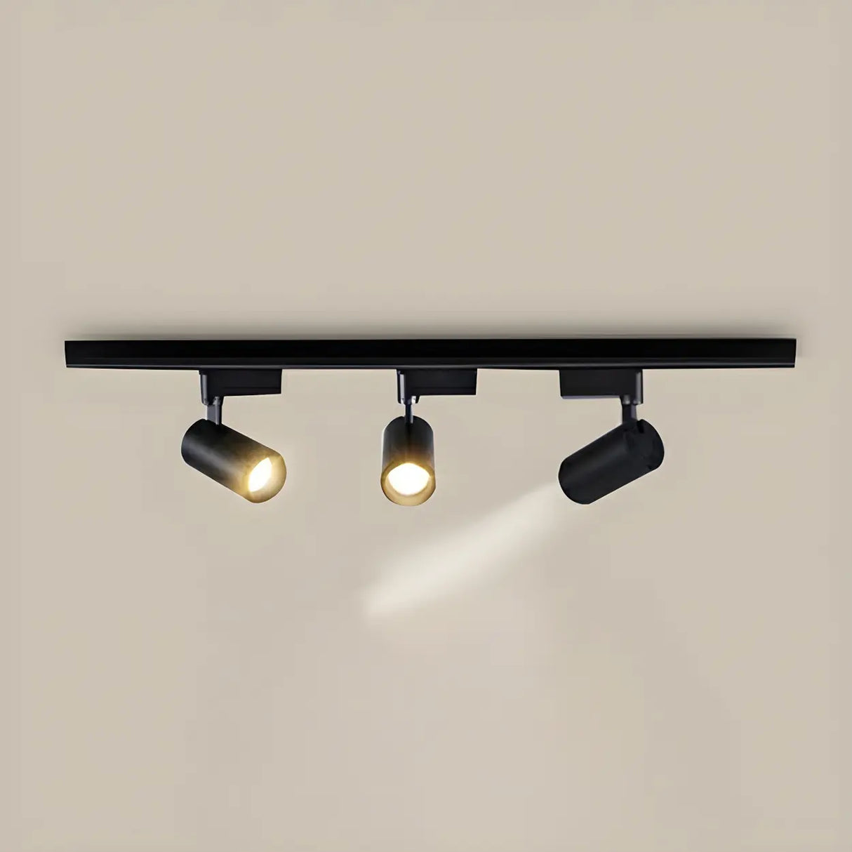 Large Black Track Cylinder Flush Mount Light 3-Light Image - 9