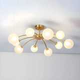 Large Brass Firefly Glass Semi-Flush Mount Ceiling Lamp Image - 13