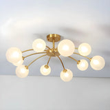 Large Brass Firefly Glass Semi-Flush Mount Ceiling Lamp Image - 6