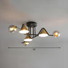 Large Cone Ball Glass Semi-Flush Mount Ceiling Light Image - 13