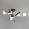 Large Cone Ball Glass Semi-Flush Mount Ceiling Light Image - 14