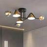 Large Cone Ball Glass Semi-Flush Mount Ceiling Light Image - 5