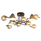 Large Cone Ball Glass Semi-Flush Mount Ceiling Light Image - 6