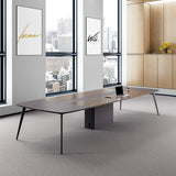 Large Corporate Wood Rectangle Meeting Conference Desk Image - 5