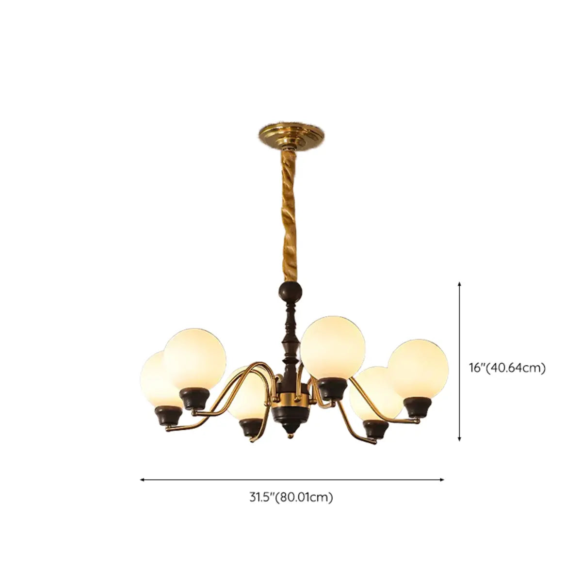 Large Glass Ball Curve Arm Gold Living Room Chandelier 