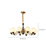 Large Glass Ball Curve Arm Gold Living Room Chandelier Image - 13