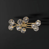 Large Gold Sputnik Crystal Semi-Flush Mount Light Image - 2