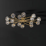 Large Gold Sputnik Crystal Semi-Flush Mount Light Image - 5