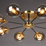 Large Gold Sputnik Semi-Flush Mount Light 6-Light Image - 13