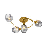 Large Gold Twist Arm Bud-Shaped Glass Flush Mount Light Image - 3