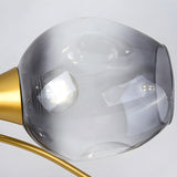 Large Gold Twist Arm Bud-Shaped Glass Flush Mount Light Image - 5