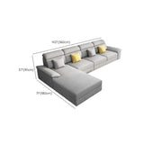 Large Gray Leather Recessed Arm L-Shape Sectional Image - 10